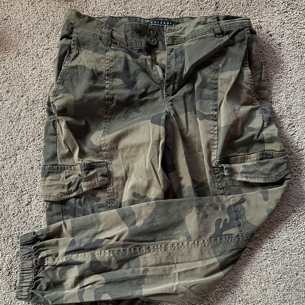 Sanctuary Olive Camouflage Cargo Pants-size 27